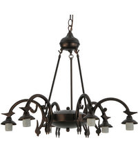 32"W Tiffany Rosebush 6 LT Chandelier Ceiling Light by Meyda