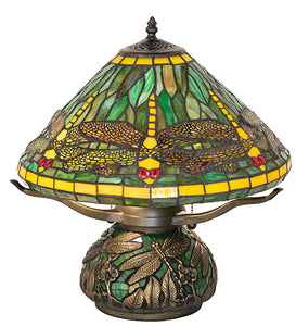 16" High Tiffany Dragonfly Table Lamp Bedside Nightstand Reading Desk Table Light by Meyda