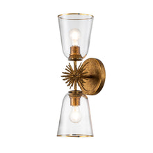 Staring 2 Light Sconce in Gold Leaf Wall Lamp Home Decor by Lucas McKearn