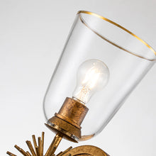 Staring 2 Light Sconce in Gold Leaf Wall Lamp Home Decor by Lucas McKearn