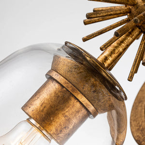 Staring 2 Light Sconce in Gold Leaf Wall Lamp Home Decor by Lucas McKearn