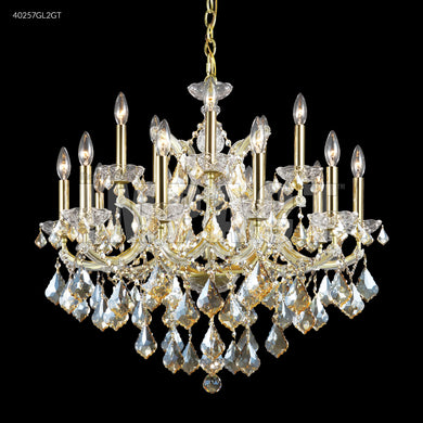 Maria Theresa 15 Light Crystal Chandelier Gold Finish Ceiling Light by James R. Moder