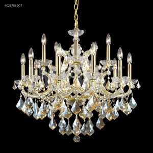 Maria Theresa 15 Light Crystal Chandelier Gold Finish Ceiling Light by James R. Moder