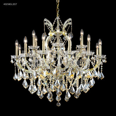 Maria Theresa 18 Light Crystal Chandelier Gold Finish Ceiling Light by James R. Moder