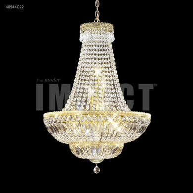 Imperial Empire 11 Light Crystal Chandelier Gold Finish Ceiling Light by James R. Moder