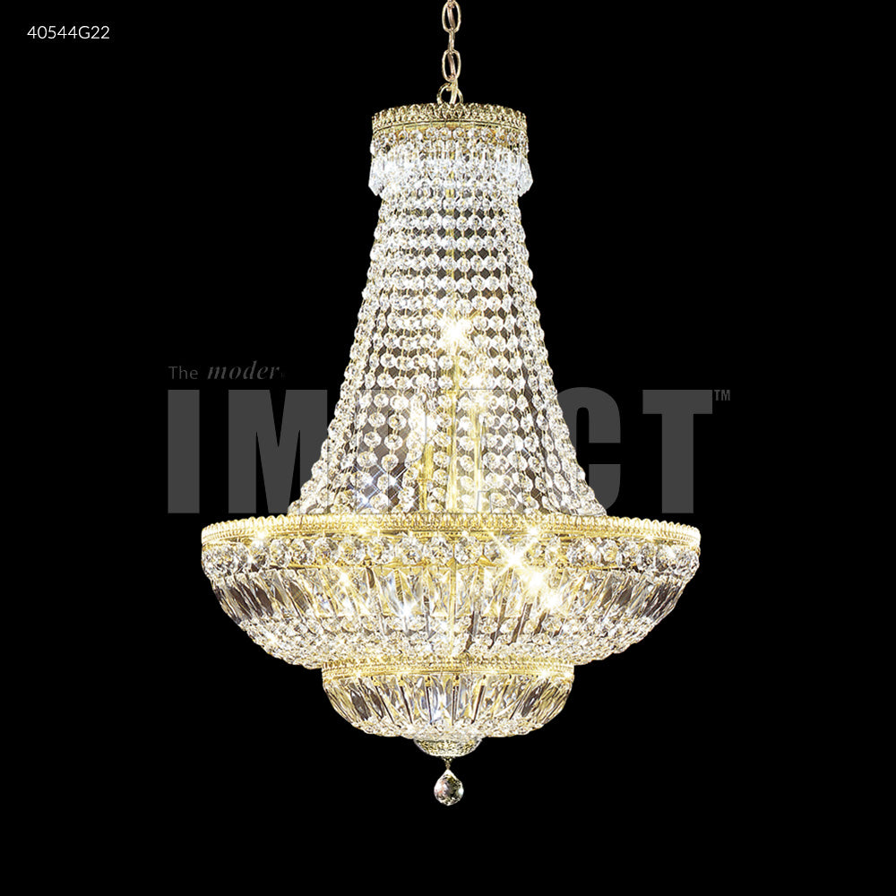 Imperial Empire 11 Light Crystal Chandelier Gold Finish Ceiling Light by James R. Moder