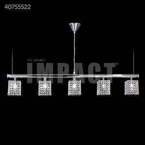 Contemporary Linear 5 Light Crystal Chandelier Ceiling Light by James R. Moder
