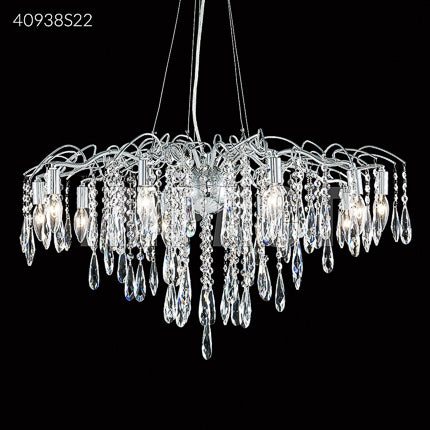 Contemporary 10 Light Crystal Chandelier Ceiling Light by James R. Moder