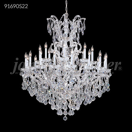 Maria Theresa Grand Collection 24 Light Large Entry Crystal Chandelier Silver Finish Ceiling Light by James R. Moder