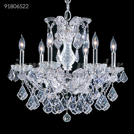 Maria Theresa Grand Collection 6 Light Crystal Chandelier Silver Finish Ceiling Light by James R. Moder