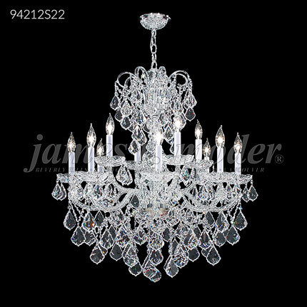 Vienna 12 Glass Light Crystal Chandelier Ceiling Light by James R. Moder