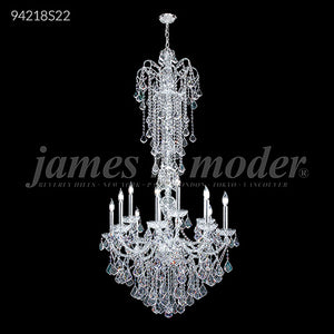 Vienna 12 Glass Light Large Entry Crystal Chandelier Crystal Chandelier Ceiling Light by James R. Moder