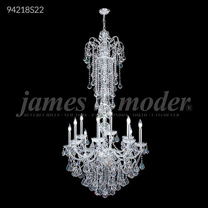 Vienna 12 Glass Light Large Entry Crystal Chandelier Crystal Chandelier Ceiling Light by James R. Moder
