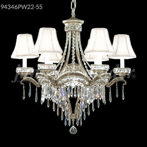 Dynasty Cast Brass 6 Light Crystal Chandelier Ceiling Light by James R. Moder