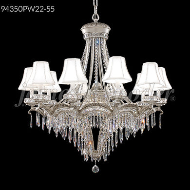 Dynasty Cast Brass 12 Light Large Entry Crystal Chandelier Ceiling Light by James R. Moder