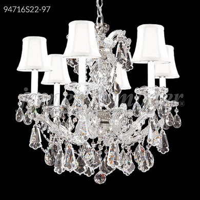 Maria Theresa Royal Collection 6 Light Crystal Chandelier White-Clip-on Shade Ceiling Light by James R. Moder