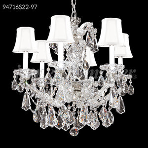 Maria Theresa Royal Collection 6 Light Crystal Chandelier White-Clip-on Shade Ceiling Light by James R. Moder