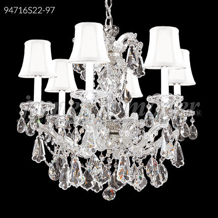 Maria Theresa Royal Collection 6 Light Crystal Chandelier White-Clip-on Shade Ceiling Light by James R. Moder
