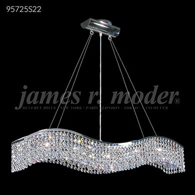 Fashionable Broadway Wave 5 Light Crystal Chandelier Ceiling Light by James R. Moder