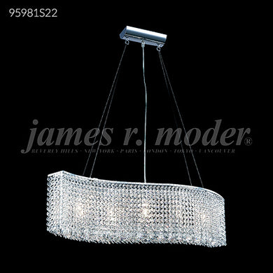 Fashionable Broadway Wave Crystal Chandelier Ceiling Light by James R. Moder