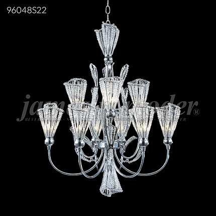 Jewelry Collection 9 Light Crystal Chandelier Ceiling Light by James R. Moder