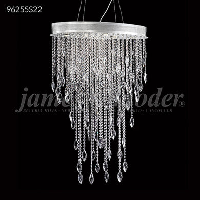 Oval Sculptured Leaf Crystal Chandelier Ceiling Light by James R. Moder