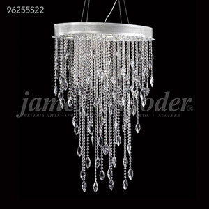 Oval Sculptured Leaf Crystal Chandelier Ceiling Light by James R. Moder