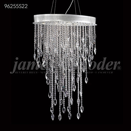 Oval Sculptured Leaf Crystal Chandelier Ceiling Light by James R. Moder