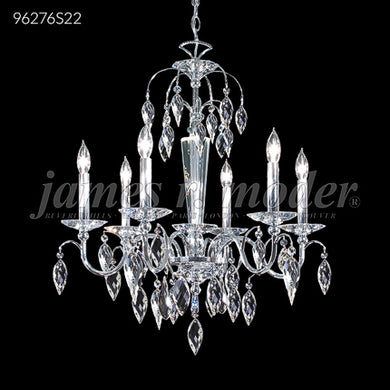 Sculptured Leaf 6 Light Crystal Chandelier Ceiling Light by James R. Moder