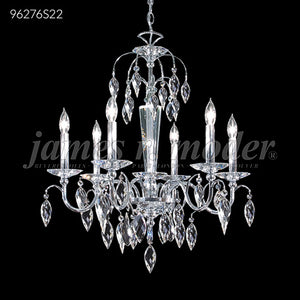 Sculptured Leaf 6 Light Crystal Chandelier Ceiling Light by James R. Moder