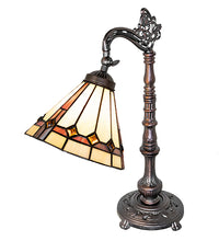 20" High Belvidere Bridge Arm Tiffany Table Lamp Bedside Nightstand Reading Desk Table Light by Meyda