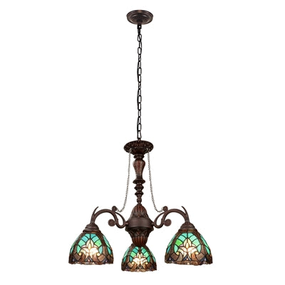 Liaison Mini Chandelier Tiffany Victorian 3-Light Antique Dark Bronze 24