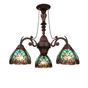 Liaison Mini Chandelier Tiffany Victorian 3-Light Antique Dark Bronze 24" Wide Ceiling Light by Chloe