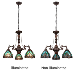 Liaison Mini Chandelier Tiffany Victorian 3-Light Antique Dark Bronze 24" Wide Ceiling Light by Chloe