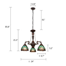 Liaison Mini Chandelier Tiffany Victorian 3-Light Antique Dark Bronze 24" Wide Ceiling Light by Chloe