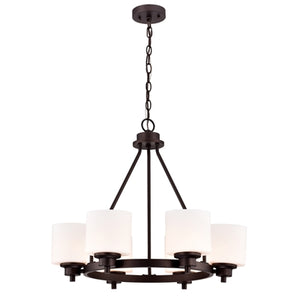 Solbi Contemporary 6 Light Chrome Large Chandelier Ceiling Light Fixture 24" Wide by Chloe