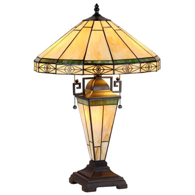 Belle Table Lamp Tiffany 3-Light Mission Double Lit 16