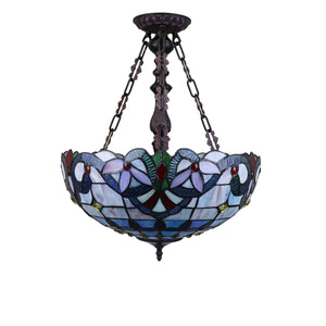 Grenville Inverted Pendant Tiffany Victorian Dark Bronze 2-Light 18" Wide Ceiling Light by Chloe