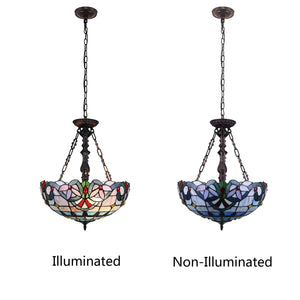 Grenville Inverted Pendant Tiffany Victorian Dark Bronze 2-Light 18" Wide Ceiling Light by Chloe