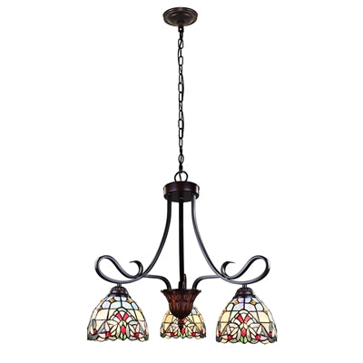 Grenville Mini Chandelier Tiffany Victoria Blackish Bronze 3-Light 25