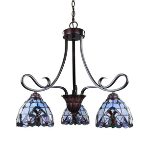 Grenville Mini Chandelier Tiffany Victoria Blackish Bronze 3-Light 25" Wide Ceiling Light by Chloe
