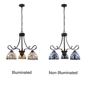 Grenville Mini Chandelier Tiffany Victoria Blackish Bronze 3-Light 25" Wide Ceiling Light by Chloe