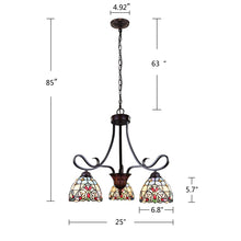Grenville Mini Chandelier Tiffany Victoria Blackish Bronze 3-Light 25" Wide Ceiling Light by Chloe
