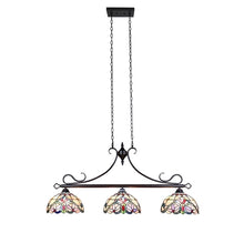 Grenville Island Pendant Chandelier Tiffany Victorian Dark Bronze 3-Light 47" Wide Ceiling Light by Chloe