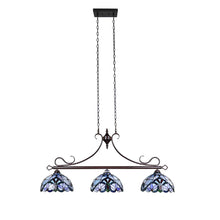 Grenville Island Pendant Chandelier Tiffany Victorian Dark Bronze 3-Light 47" Wide Ceiling Light by Chloe