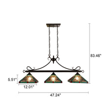 Innes Mission Island Pendant Chandelier Tiffany Victorian Blackish Bronze 3-Light 47" Wide Ceiling Light by Chloe