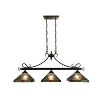 Innes Mission Island Pendant Chandelier Tiffany Victorian Blackish Bronze 3-Light 47" Wide Ceiling Light by Chloe