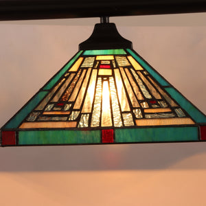 Innes Mission Island Pendant Chandelier Tiffany Victorian Blackish Bronze 3-Light 47" Wide Ceiling Light by Chloe