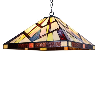 Vincent Mission Tiffany-Style  Blackish Bronze 2 Light Pendant 18
