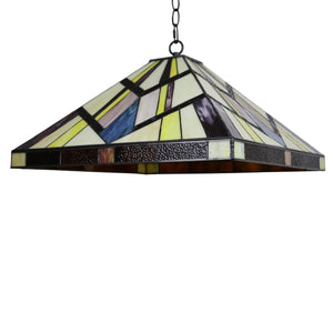 Vincent Mission Tiffany-Style  Blackish Bronze 2 Light Pendant 18" Wide Ceiling Light by Chloe